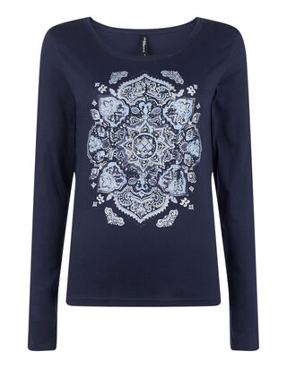 Damen Longsleeve mit Message-Prints