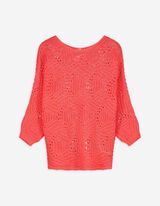 Strickpullover - Fledermausärmel - hellrot