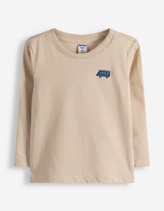 Langarmshirt - Stickereien - wei&szlig;