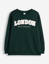 Sweatshirt - Print - Dunkelgr&uuml;n
