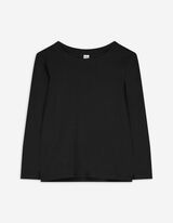 Langarmshirt - einfarbig - schwarz
