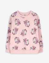 Sweatshirt - Allover-Print - rosa