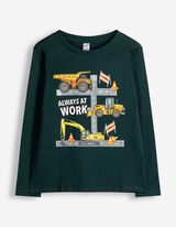 Langarmshirt - Frontprint - Khaki