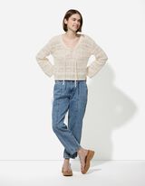 Pleteni pulover - bela