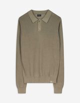 Pullover - Collo polo - verde scuro
