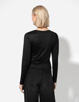 koszulka z długim rękawem - Slim Fit - czarny