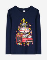 Longsleeve - Kerst - donkerblauw