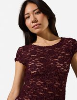 T-Shirt - Muschelsaum - Lila