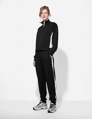Jogger pants - Contrasterende inzetten - zwart