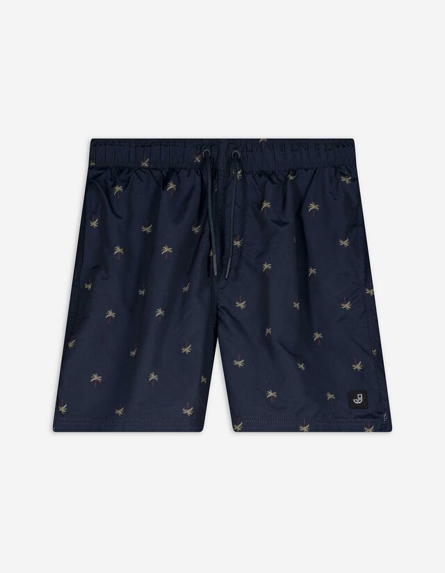 Zwembroek - Print all-over - donkerblauw