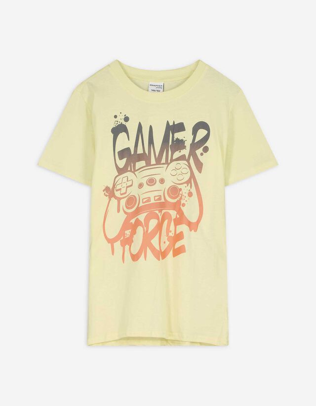 T-Shirt - Frontprint - hellgelb