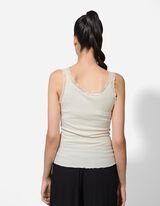 Top - Inserto in pizzo - bianco