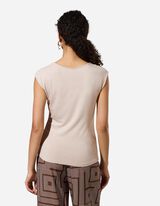 T-shirt - Viscose - Beige