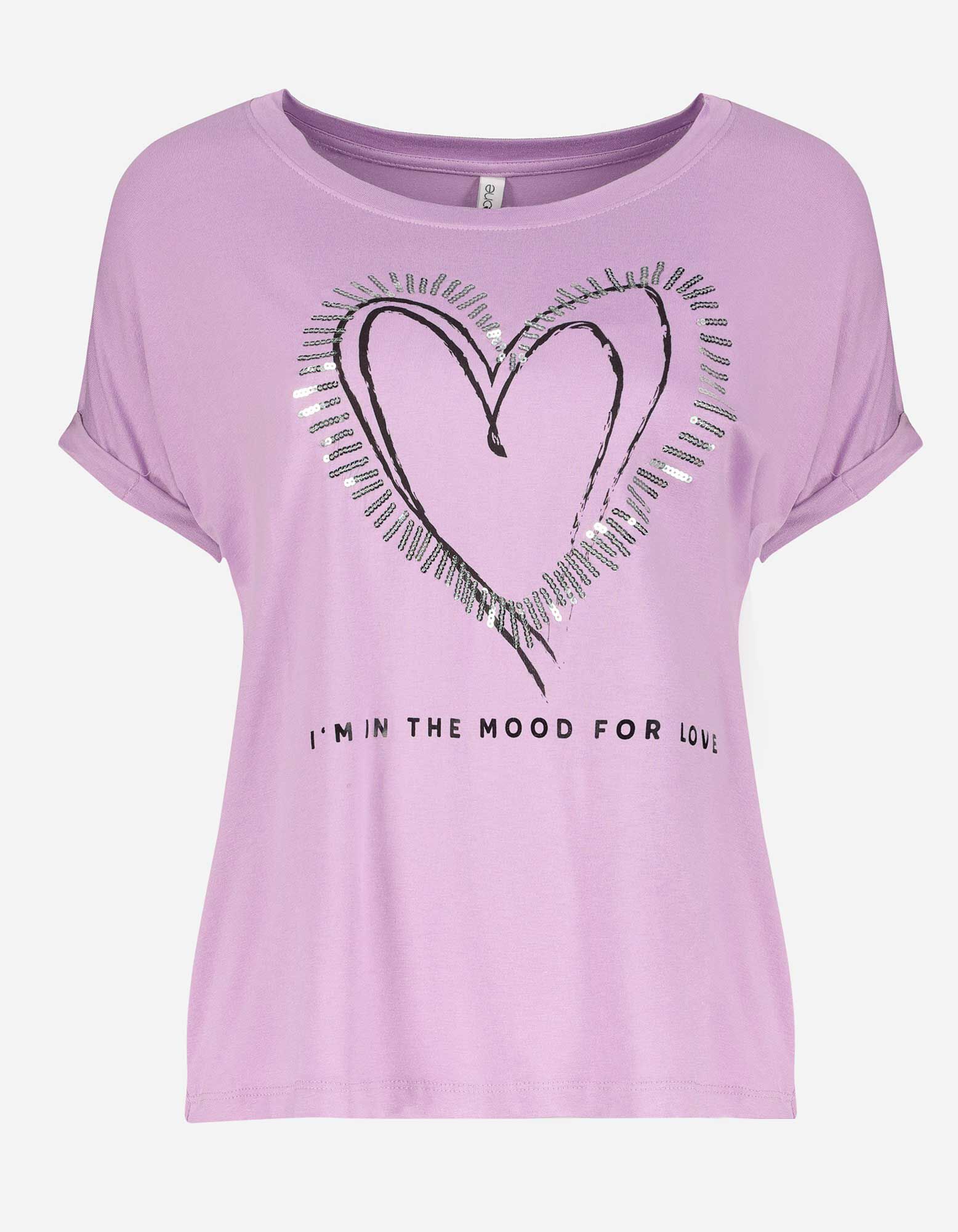 T-shirt - Viscose m&eacute;lang&eacute;e - Lilas