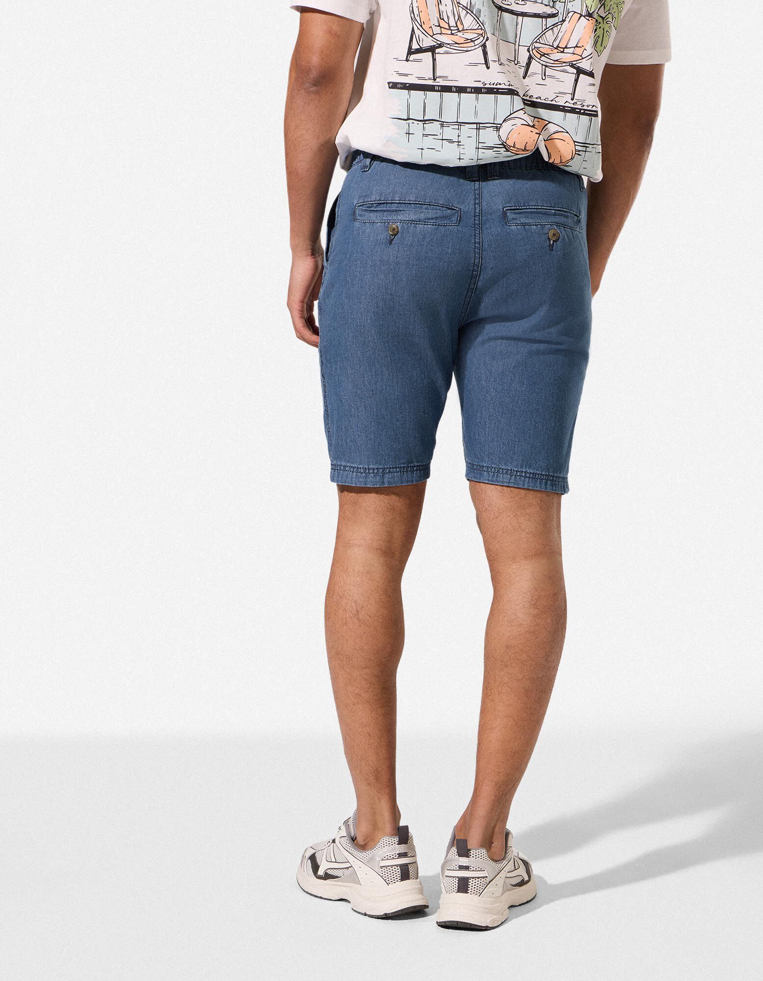 Short - Boutonnage - Bleu