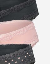 Brazilske tange - 3 u pakovanju - tamno-siva