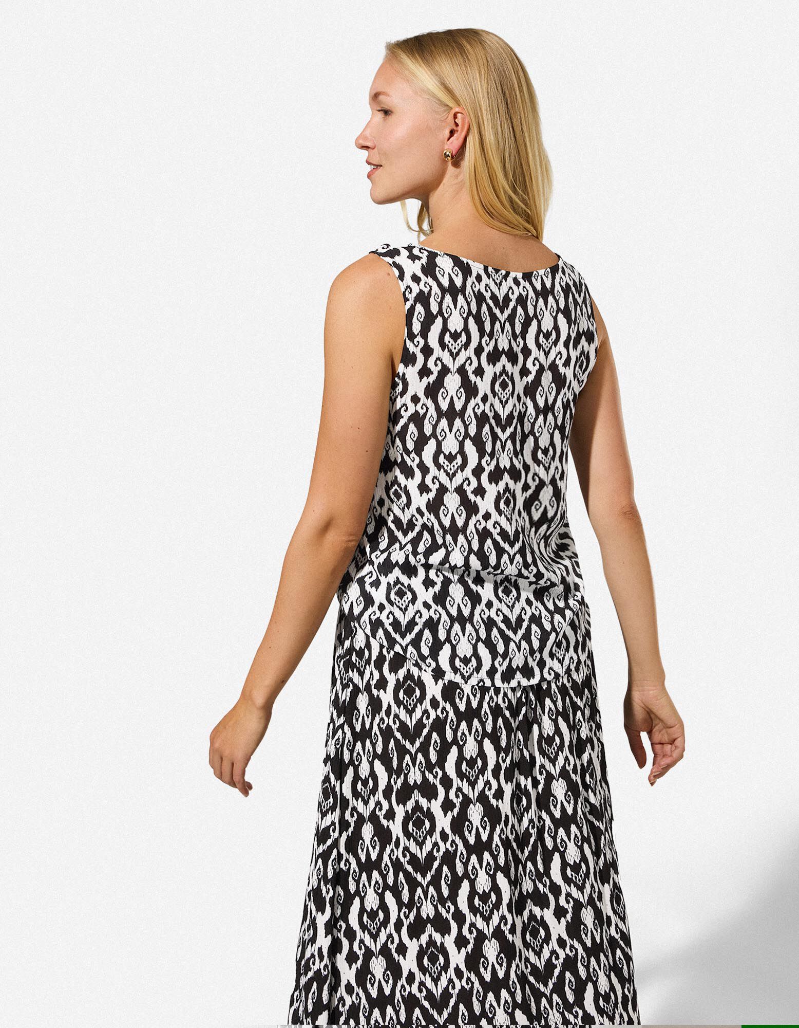 Blusentop - Allover-Print - Schwarz