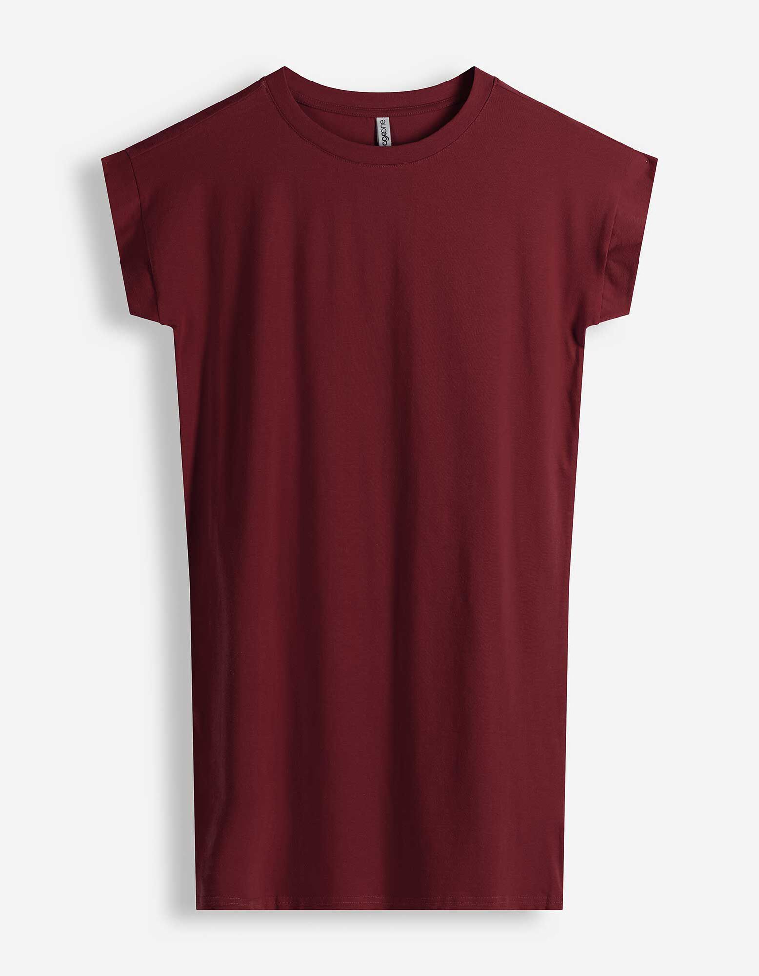 Kleid - gerade geschnitten - Dunkelrot