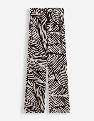 Broek - Strikceintuur - Beige