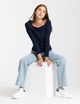 Longsleeve - Viscosemix - donkerblauw