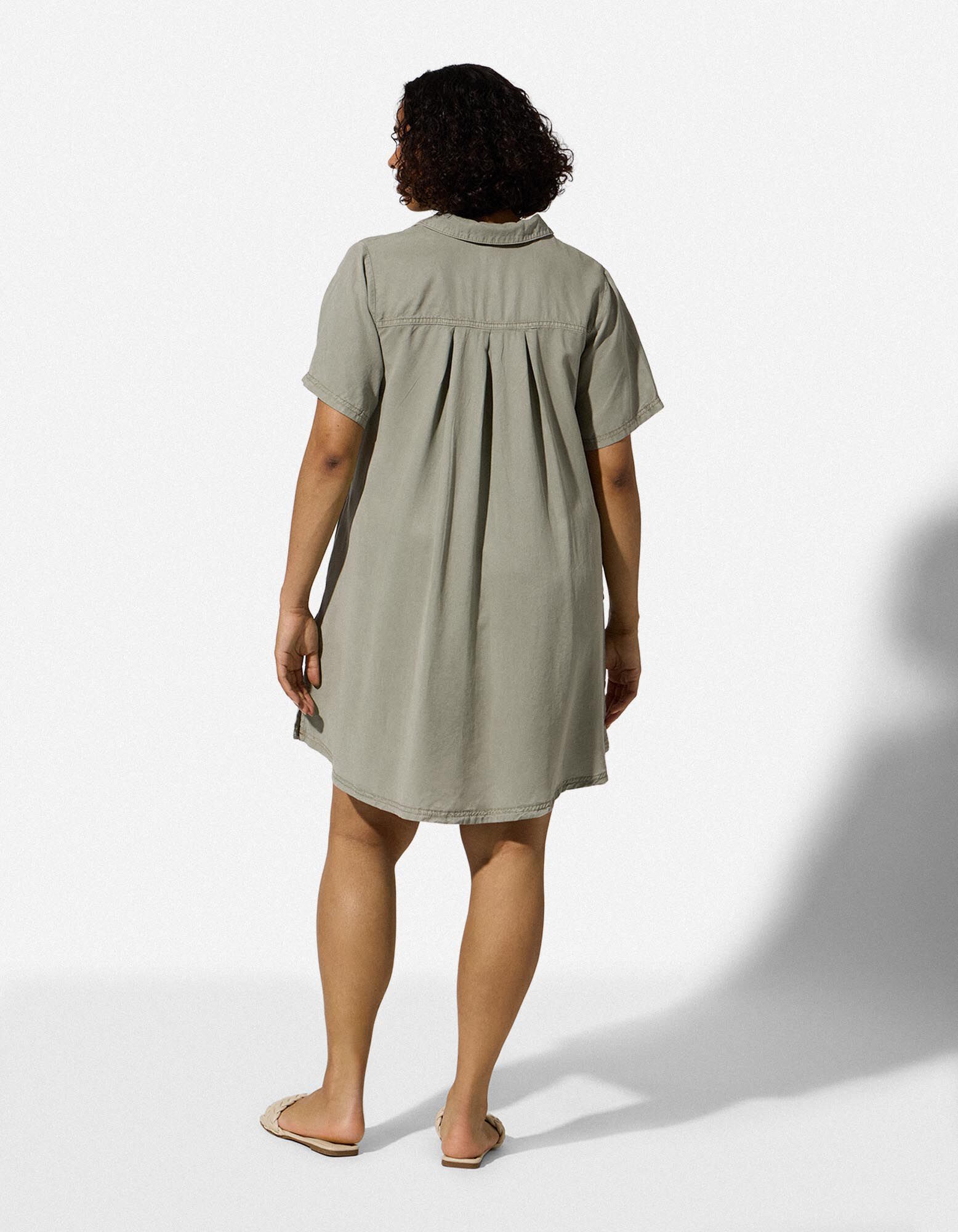 Blusenkleid - Oberschenkellang - Khaki