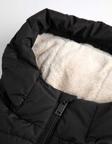 Hosszú mellény - Műszőrme - fekete