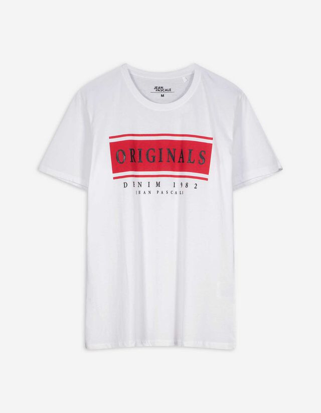 T-Shirt - Rundhals-Ausschnitt - weiß