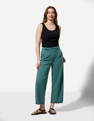 Hose - Elastischer Verschluss - dunkelgr&uuml;n