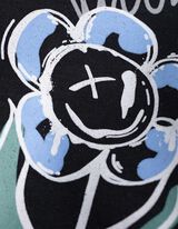 Kapucnis felső - Elsz&oacute;rt nyomott minta - fekete