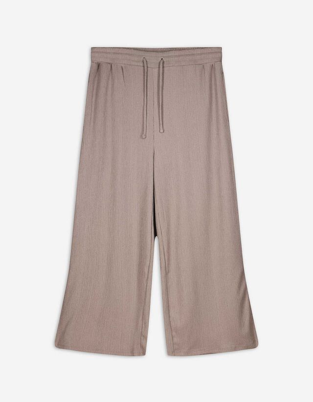 Pantaloni a palazzo - Spacco laterale - beige