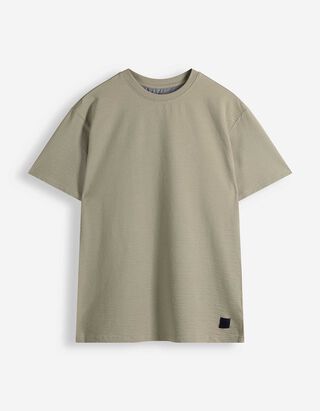T-Shirt - Seersucker - Taupe