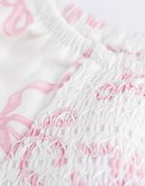 Komplet, obleka in pajkice - S čipko - belo