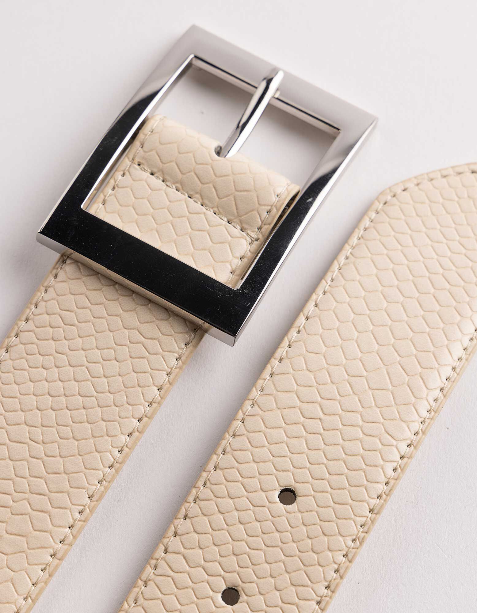 G&uuml;rtel - gemustert - Beige