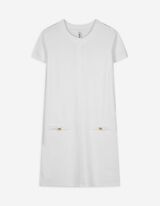 Kleid - Aufgesetze Taschen - weiß