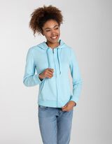 Sportska majica sa zatvaračem - Kapuljača s vezicom - tirkizna