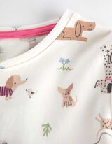 Hossz&uacute; ujj&uacute; felső - Elsz&oacute;rt nyomott minta - feher