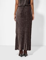 Rock in A-Linie - Samt - dunkelbraun