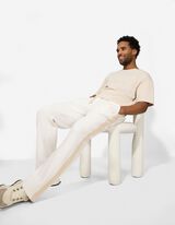 Jogginghose - Kontraststreifen - wei&szlig;