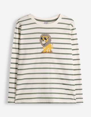 Langarmshirt - Streifen - Dunkelgr&uuml;n