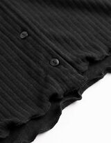 Langarmshirt - Double-Layer-Look - schwarz