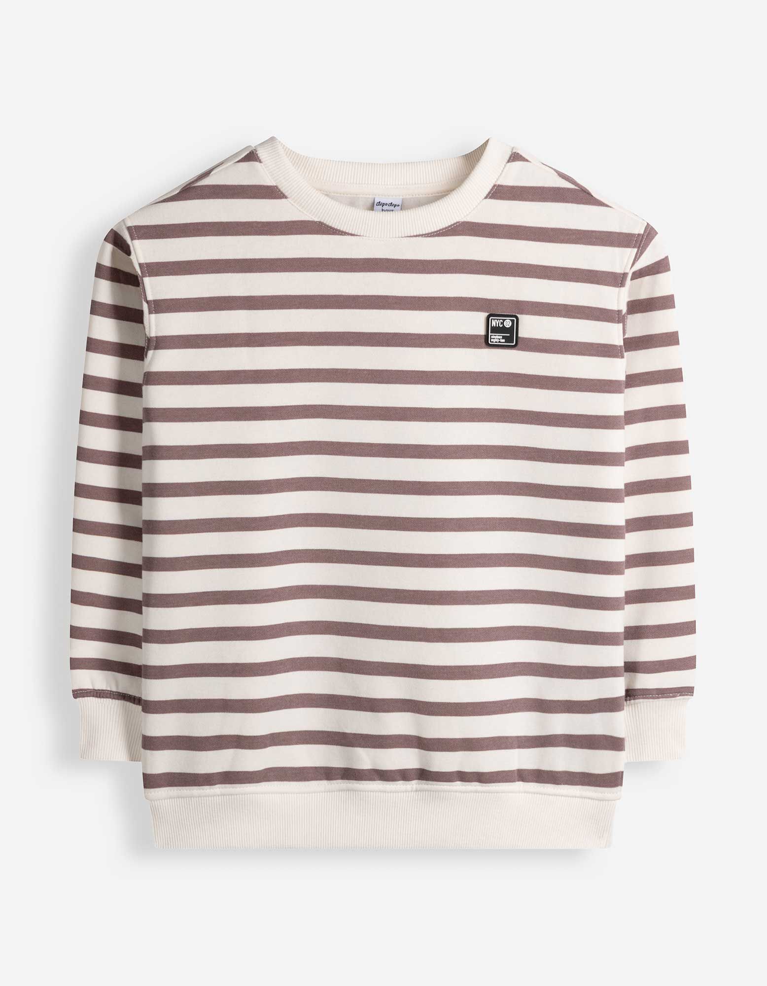 Sweatshirt - Strepen - Off-White