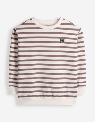 Sweatshirt - Streifen - Off-White