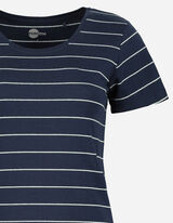 Majica kratek rokav - Črte - temno modra