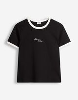 T-Shirt - Stickerei - Schwarz