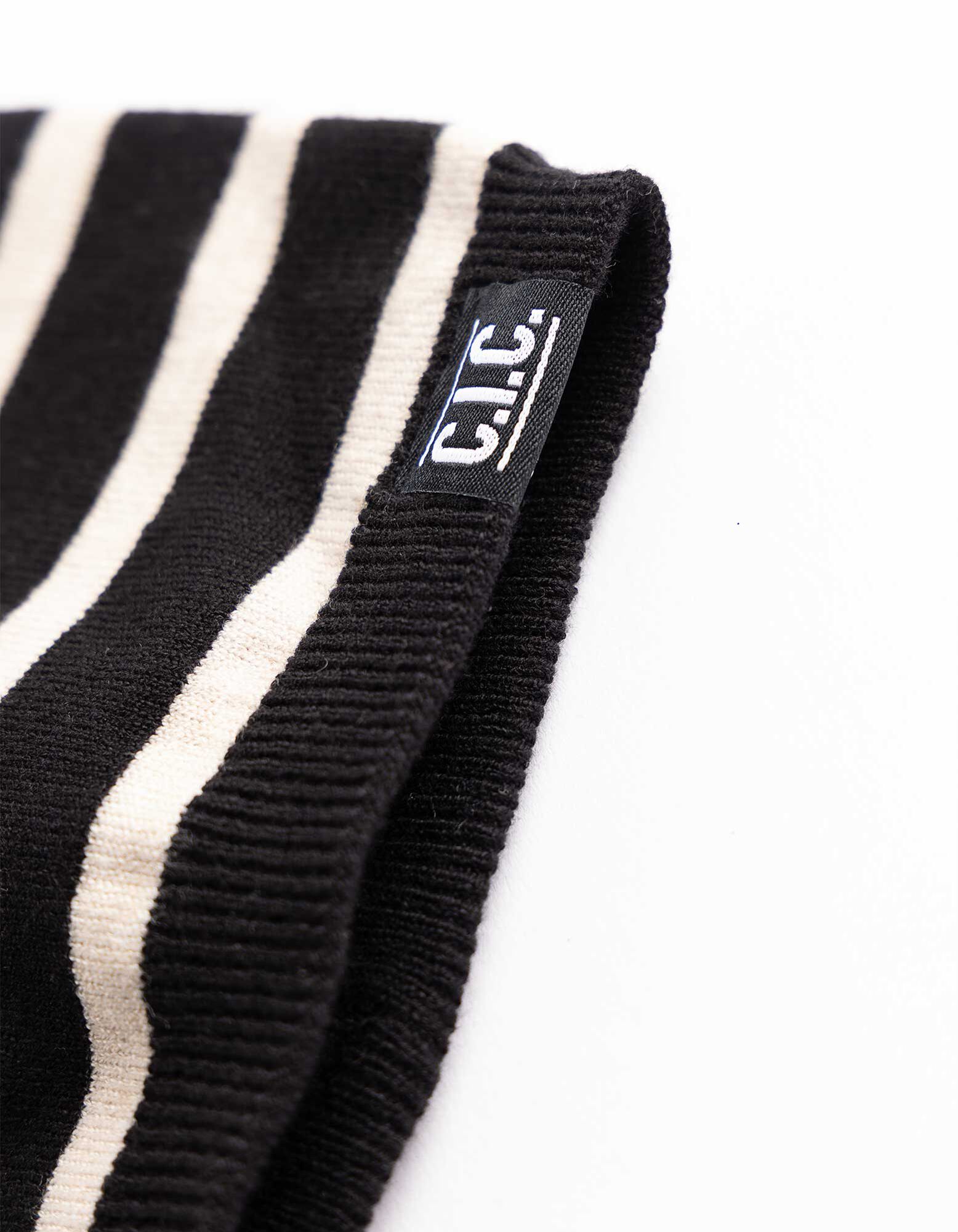 Beanie - Streifen - Schwarz