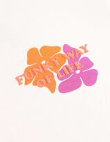 Kapuutsiga dressipluus - tagak&uuml;ljel motiiv - valge