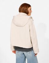 Jacke - Baumwoll-Mix - wei&szlig;