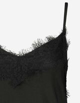 Damen Top - Spitzenbesatz 