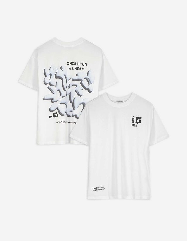 T-Shirt - Rückenprint - weiß