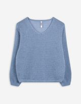 Strickpullover - V-Ausschnitt - dunkelblau